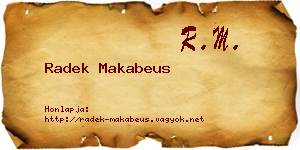 Radek Makabeus névjegykártya
